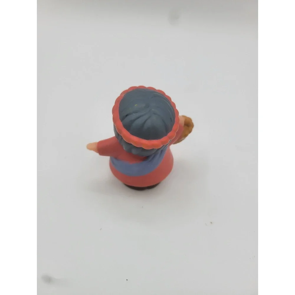 Fisher-Price Little People Native American Girl Figure Red Dress Basket Toy